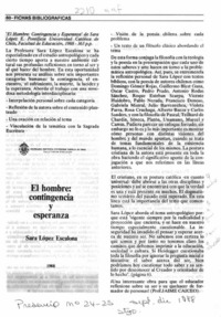 El Hombre, contingencia y esperanza