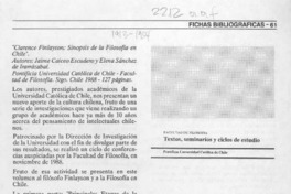 "Clarence Finlayson, sinopsis de la filosofía en Chile"