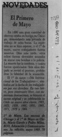 El Primero de Mayo  [artículo].