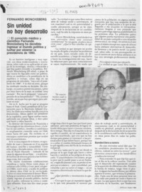 Sin unidad no hay desarrollo  [artículo] Magdalena Silva.