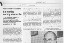 Sin unidad no hay desarrollo  [artículo] Magdalena Silva.