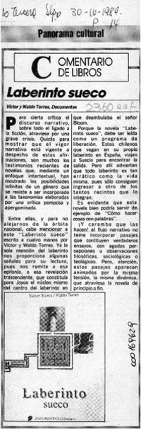 Laberinto sueco  [artículo].