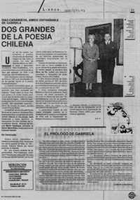 Dos grandes de la poesía chilena  [artículo] J. L. C.