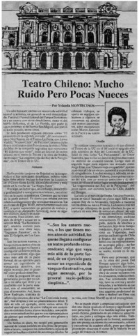Teatro chileno, mucho ruido pero pocas nueces