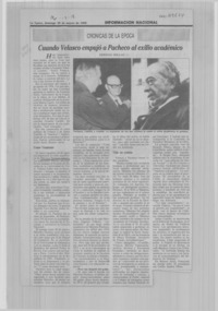 Cuando Velasco empujó a Pacheco al exilio académico
