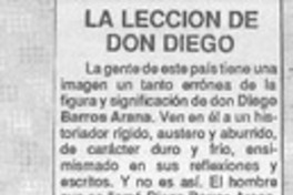 La lección de don Diego  [artículo] Mario Céspedes.