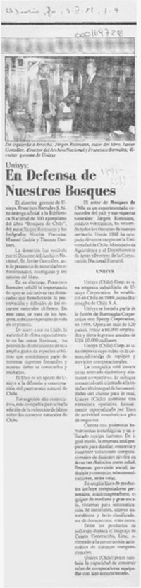 En defensa de nuestros bosques  [artículo].