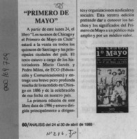 "Primero de mayo"  [artículo].