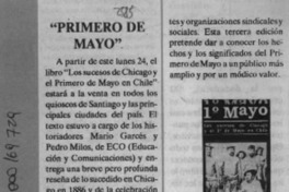 "Primero de mayo"  [artículo].