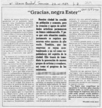 "Gracias, negra Ester"  [artículo] Benjamín Vogel Mast.