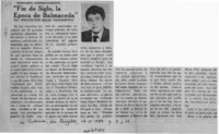 "Fin de siglo, la época de Balmaceda"  [artículo] Wellington Rojas Valdebenito.