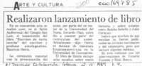 Realizaron lanzamiento de libro  [artículo].