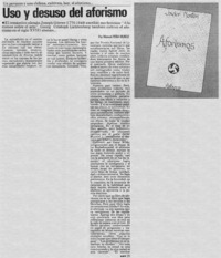 Uso y desuso del aforismo