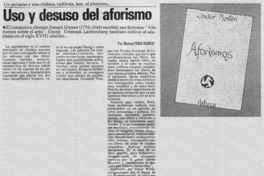 Uso y desuso del aforismo