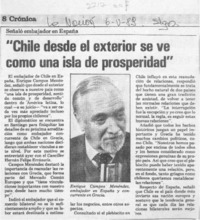 "Chile desde el exterior se ve como una isla de prosperidad"  [artículo].