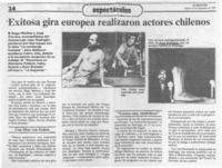 Exitosa gira europea realizaron actores chilenos  [artículo].
