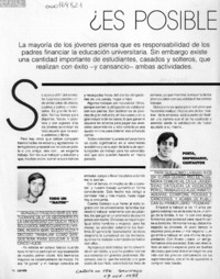 Es posible estudiar y trabajar?  [artículo] Lucía Castellón.
