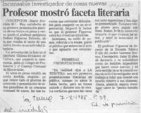 Profesor mostró faceta literaria