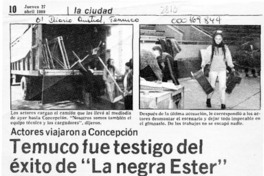 Temuco fue testigo del éxito de "La Negra Ester"  [artículo].