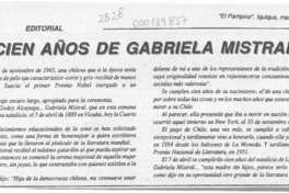 Cien años de Gabriela Mistral  [artículo].