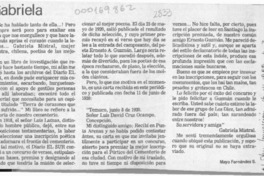 Gabriela  [artículo] Mayo Fernández S.