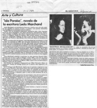 "Isla Paraíso", novela de la escritora Leda Marchand  [artículo] Isabel Barrientos Díaz.
