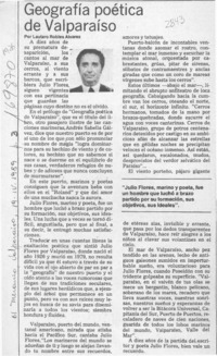 Geografía poética de Valparaíso  [artículo] Lautaro Robles Alvarez.