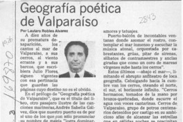 Geografía poética de Valparaíso  [artículo] Lautaro Robles Alvarez.