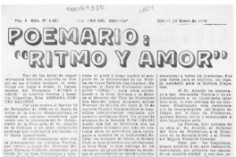Poemario, "Ritmo y amor"  [artículo].