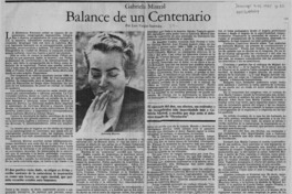 Balance de un centenario  [artículo] Luis Vargas Saavedra.