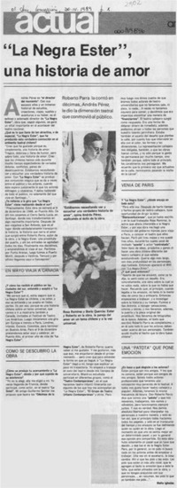"La Negra Ester", una historia de amor