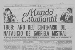 1989, año del centenario del natalicio de Gabriela Mistral