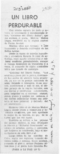 Un libro perdurable  [artículo] Augusto César Roa V.