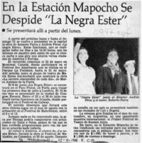 En la Estación Mapocho se despide "La negra Ester"  [artículo].