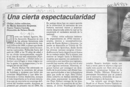 Una cierta espectacularidad  [artículo] Juan Andrés Piña.