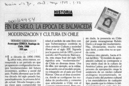 Fin de siglo, la época de Balmaceda  [artículo].