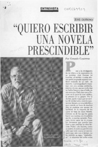 "Quiero escribir una novela prescindible"  [artículo] Gonzalo Contreras.