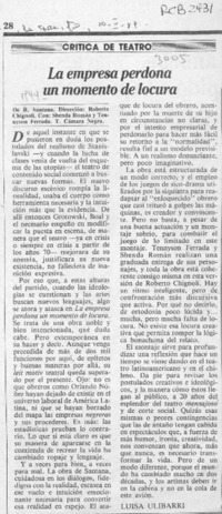 La empresa perdona un momento de locura  [artículo] Luisa Ulibarri.