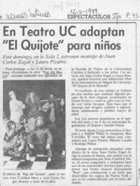 En teatro UC adaptan "El Quijote" para niños