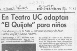 En teatro UC adaptan "El Quijote" para niños