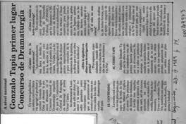 Gonzalo Tapia primer lugar en concurso de dramaturgia  [artículo].