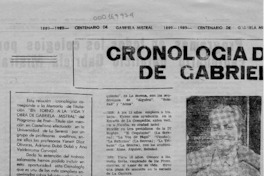 Cronología de vida y obra de Gabriela Mistral  [artículo].