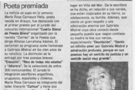 Poeta premiada  [artículo].