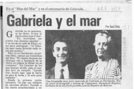Gabriela y el mar  [artículo] Sara Vial.