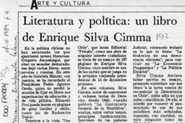 Literatura y política, un libro de Enrique Silva Cimma  [artículo] A. S.