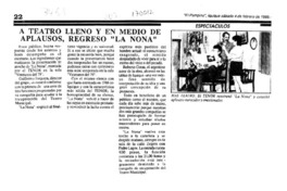 A teatro lleno y en medio de aplausos, regresó "La Nona"  [artículo].