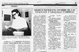 Médico iquiqueño escribe de las vivencias y leyendas pampinas  [artículo].