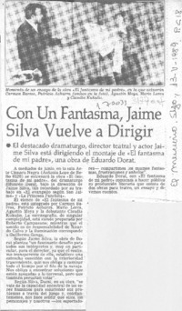 Con un fantasma, Jaime Silva vuelve a dirigir