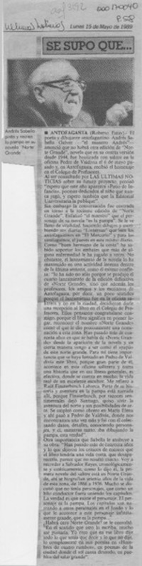 Se supo que --  [artículo] Roberto Estay.