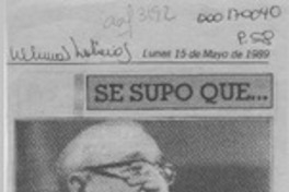 Se supo que --  [artículo] Roberto Estay.